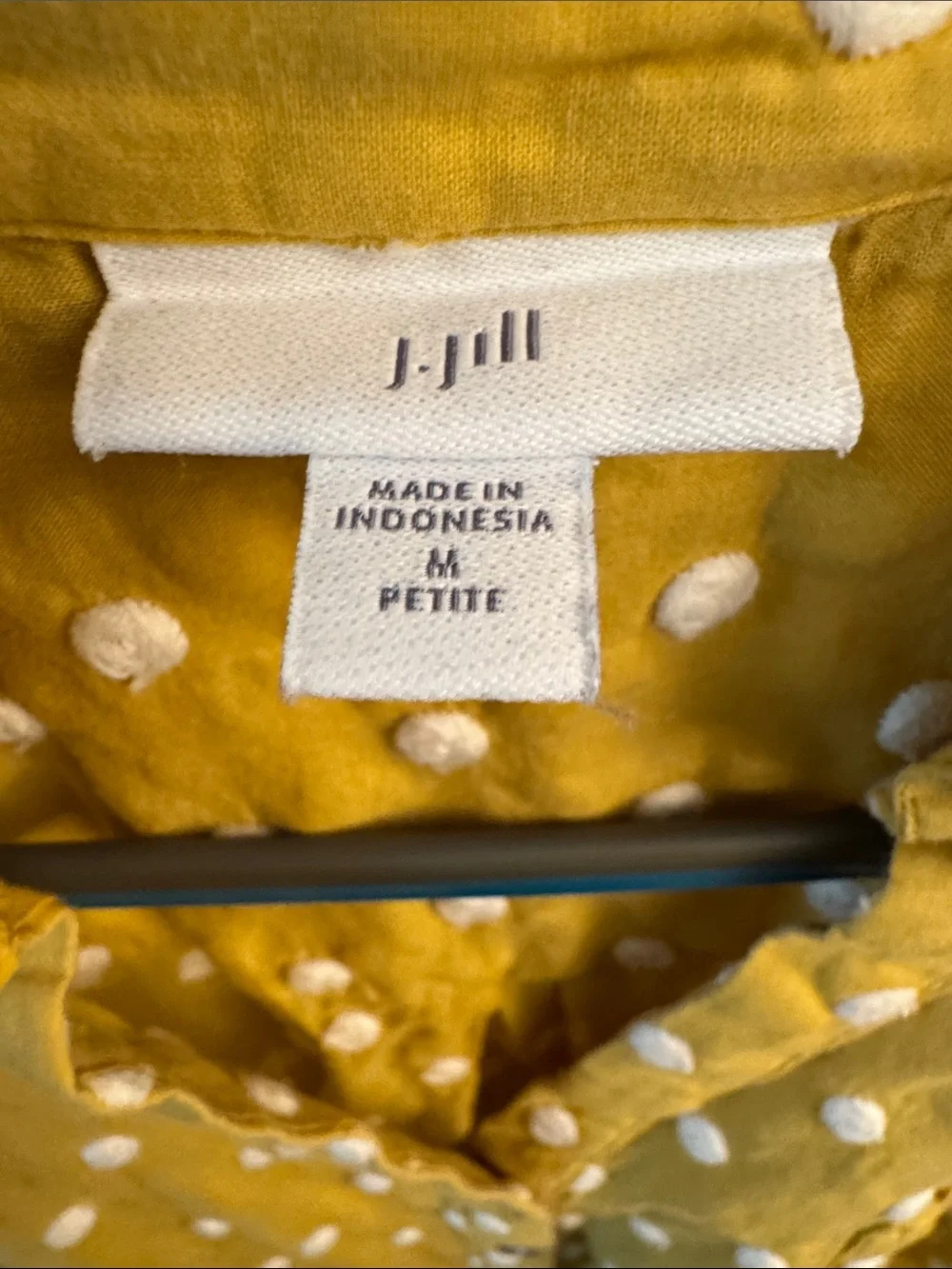 J. Jill Yellow Polka Dot Button-Up Top - Picture 2 of 5